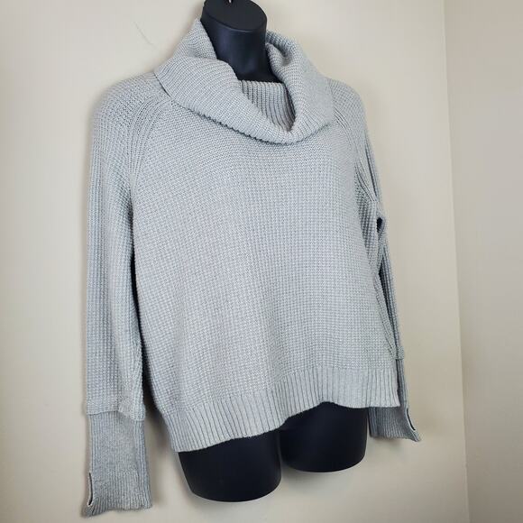 41 HAWTHORN Gray Sharon Cowl Neck Waffle Stitch Sweater - Picture 3 of 9